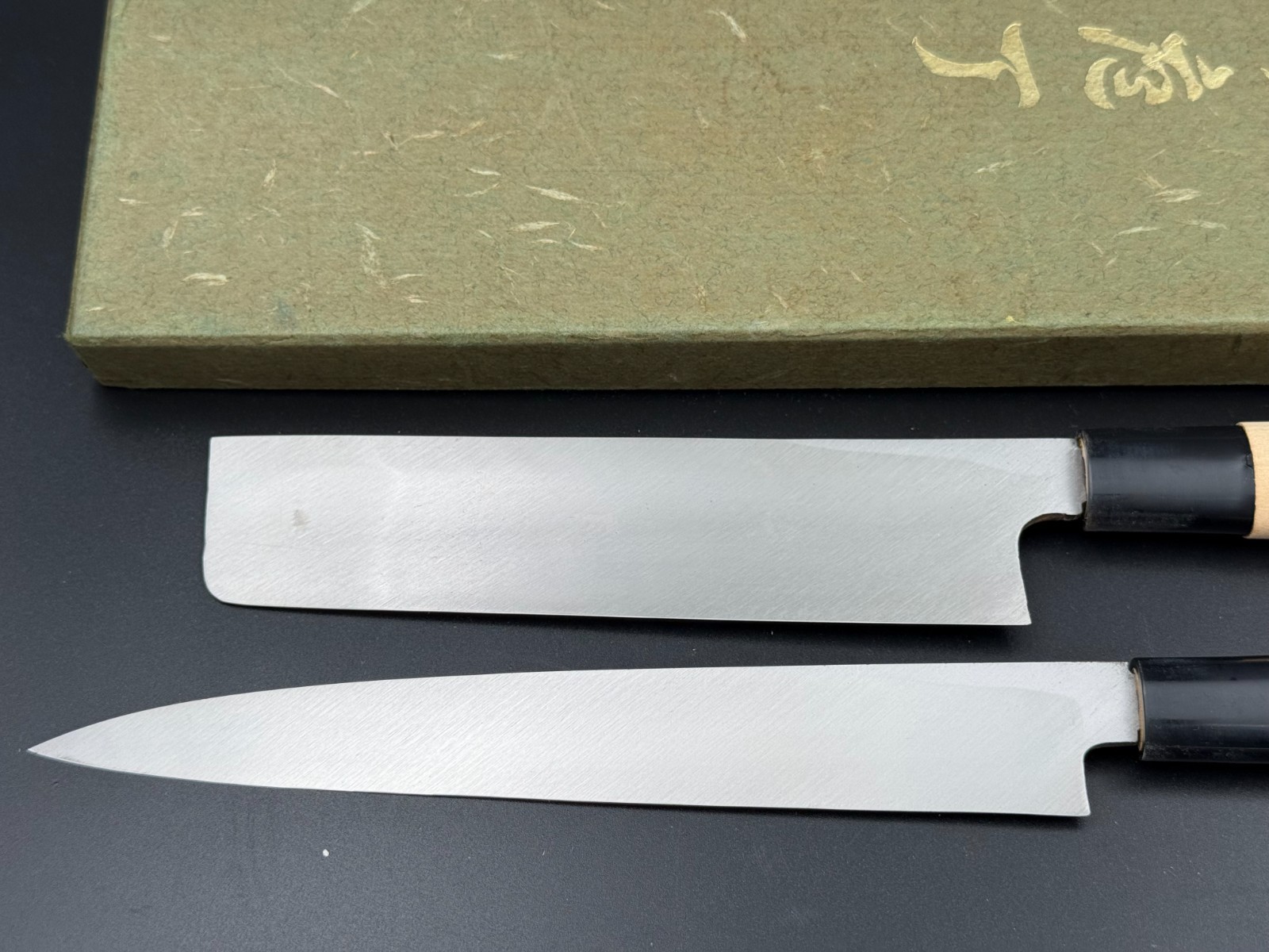 Sakai Knife Set of 2 Yanagiba Nakiri Kiyohiro Vintage Japanese Chef Knives Box