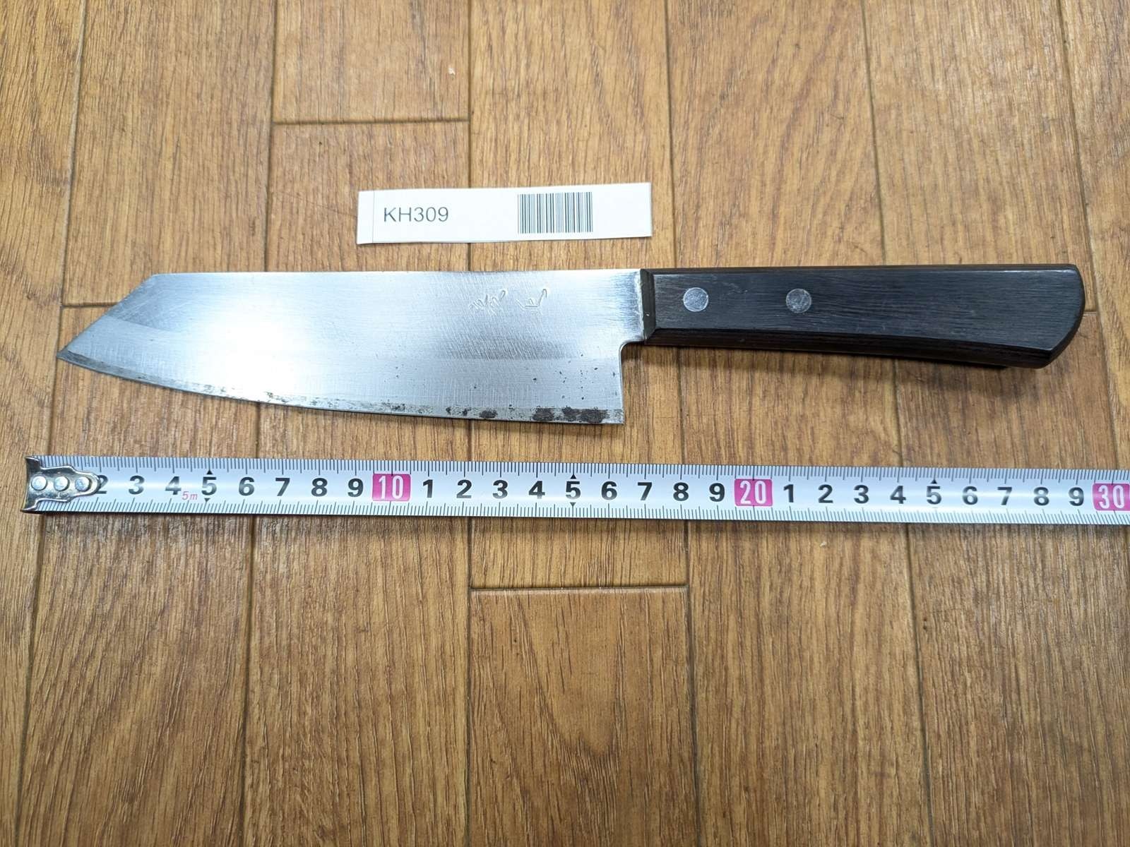 DAMAGED Japanese Chef’s Kitchen Knife BUNKA Vintage from Japan 164/298mm KH309