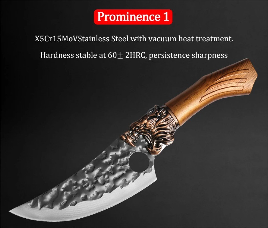 Forged Kitchen Knife Set with Scissors Sharp Chef Knives for Meat Vegetable