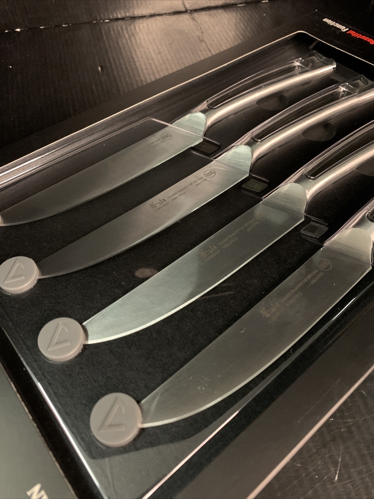 Cangshan TN1 Series 1021806 Swedish Sandvik 14C28N Steel Forged 4pc Steak Knife