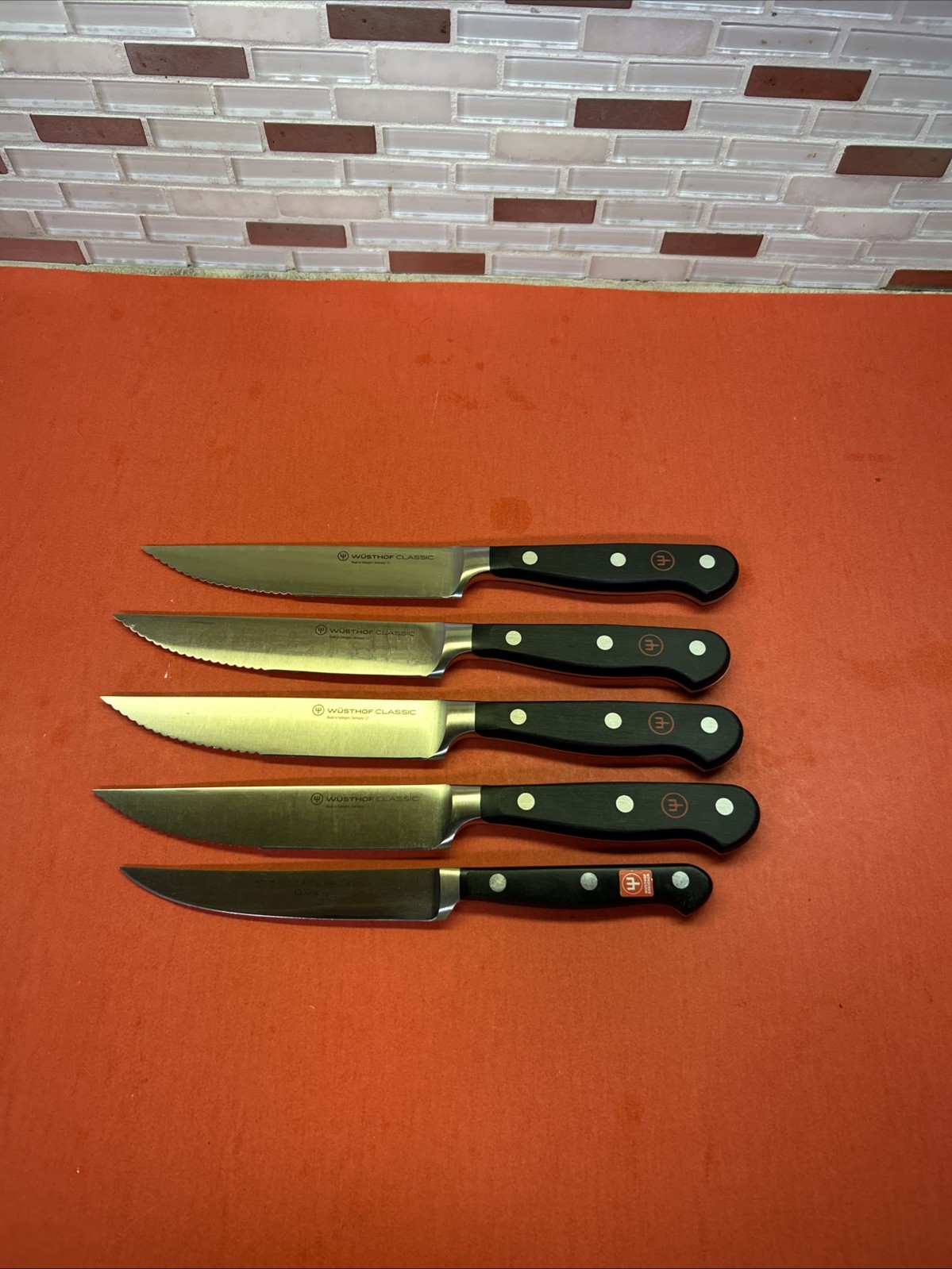 Wusthof Classic 4pc Steakhouse Set One On Bottom Is To Compare Size NOT Included