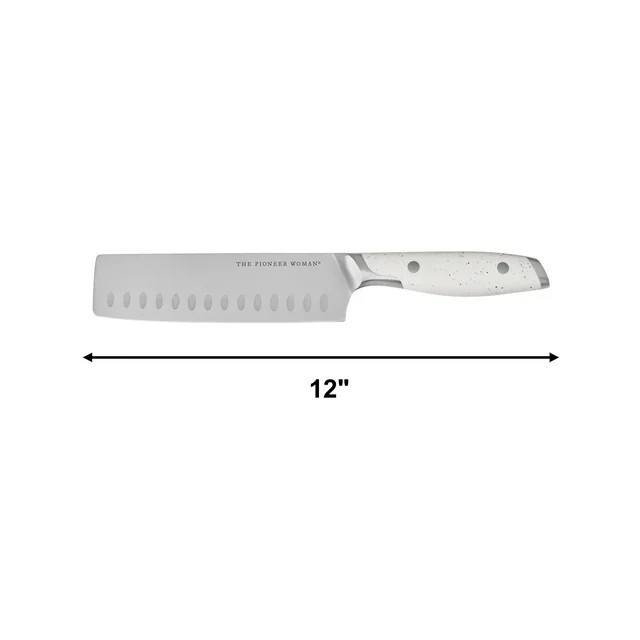 Pioneer Woman Nakiri Knife Speckle Stainless Steel 6.5 inch Linen New