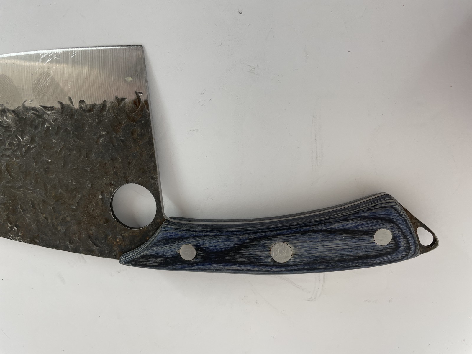XYJ 1986 Hand Forged Butcher Cleaver Knife 6″ Blade Wood Handle Full Tang