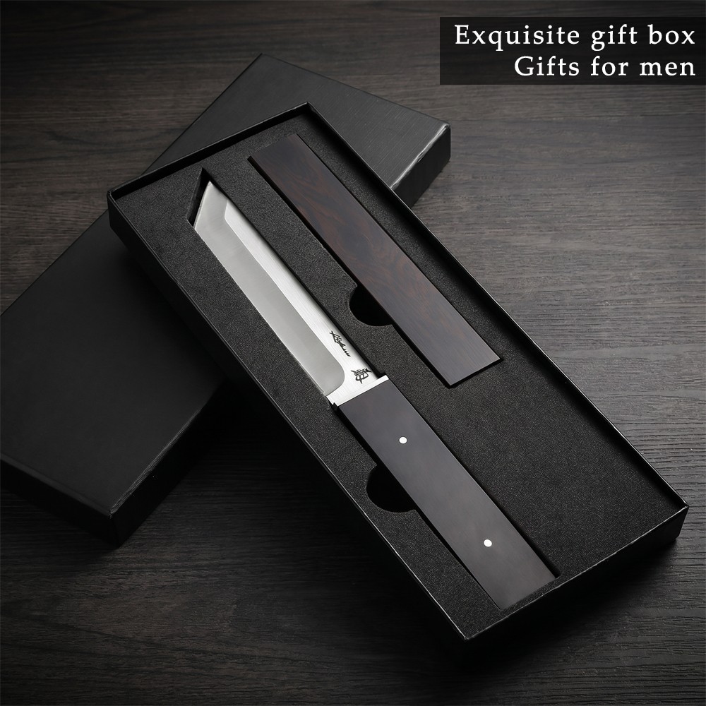 D2 Steel Fixed Blade Knife Samurai Straight Tanto Knife Sword Handmade Japanese