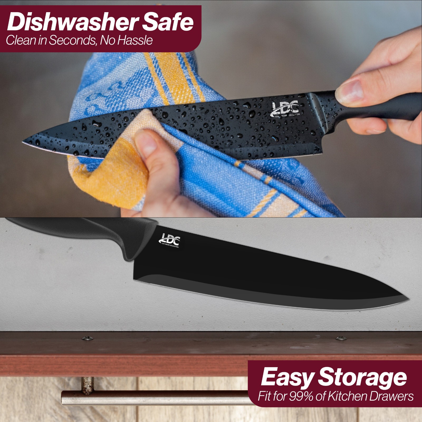 7 Piece Kitchen Knife Set Stainless Steel Ultra Sharp Steak Cooking Chef Knives