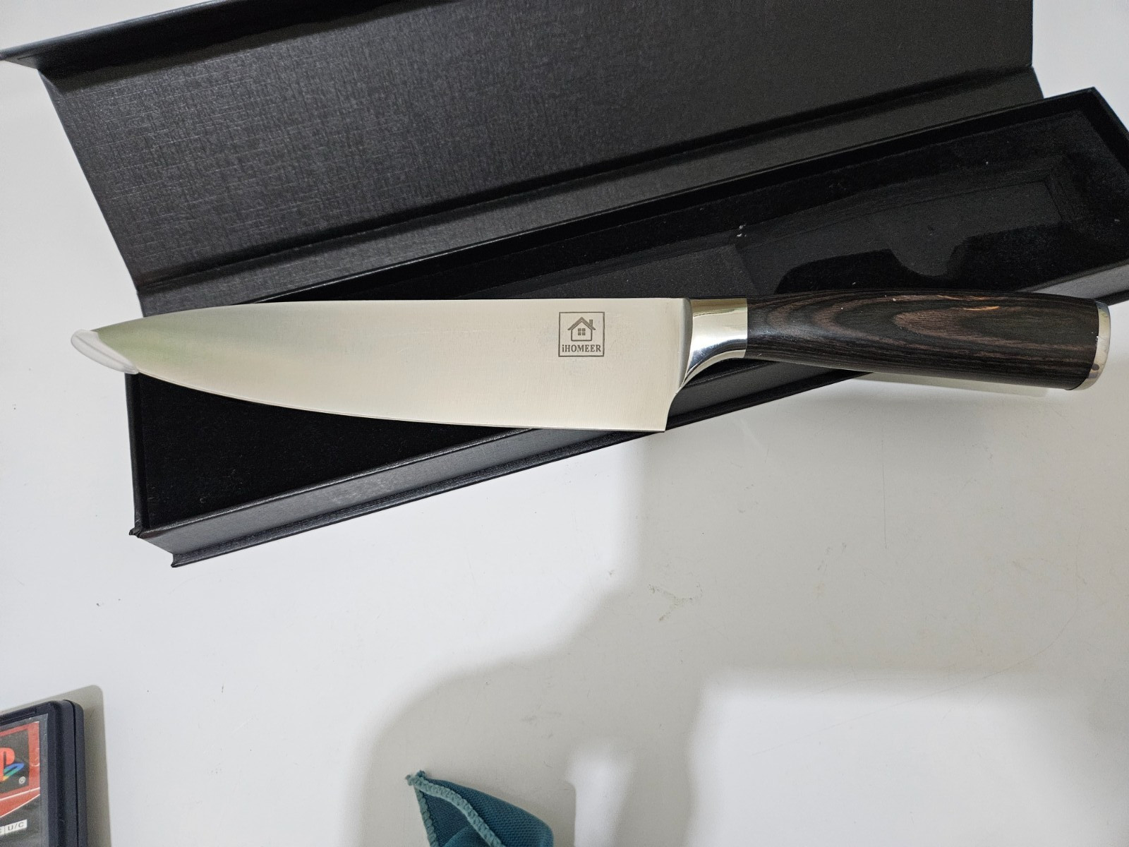 iHOMEER 8 Inch High Polished Stainless Steel Blade Chef Knife 13 in Overall