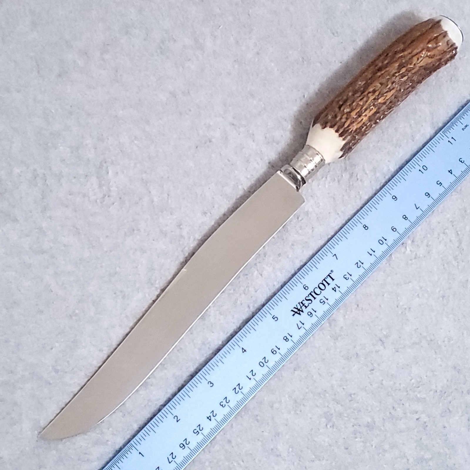 BOKER STAG HANDLE CARVING KNIFE USA VTG 7″ STAINLESS