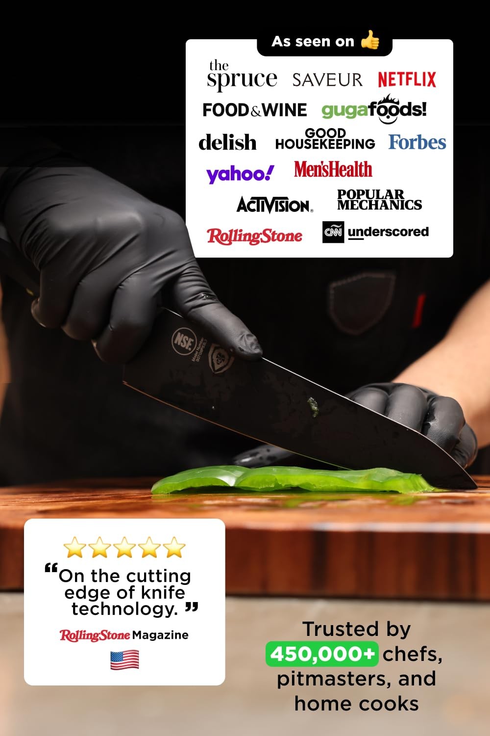 Dalstrong Chef Knife – 8 inch – Shadow Black Series – Black Titanium Nitride