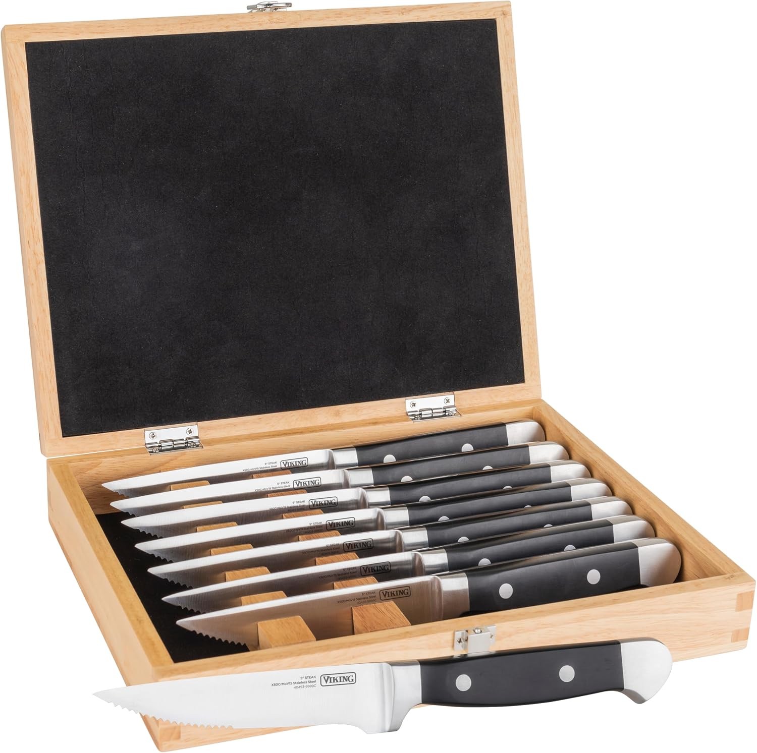 Steak Knife Set 8 Piece Stainless Steel Knives with ABS Polymer Handles and
