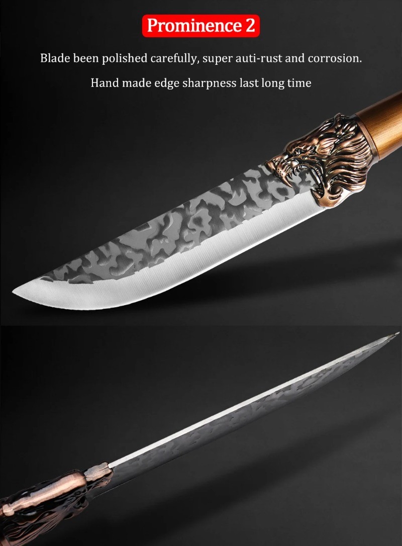 Forged Kitchen Knife Set with Scissors Sharp Chef Knives for Meat Vegetable