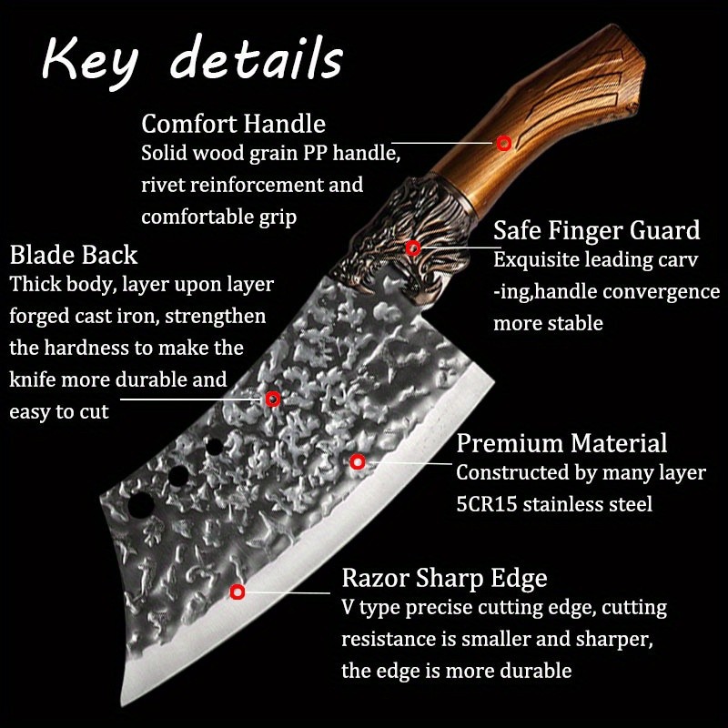 7Pcs Professional Kitchen Knife Set Handmade Forged Stainless Steel Ultra Sharp