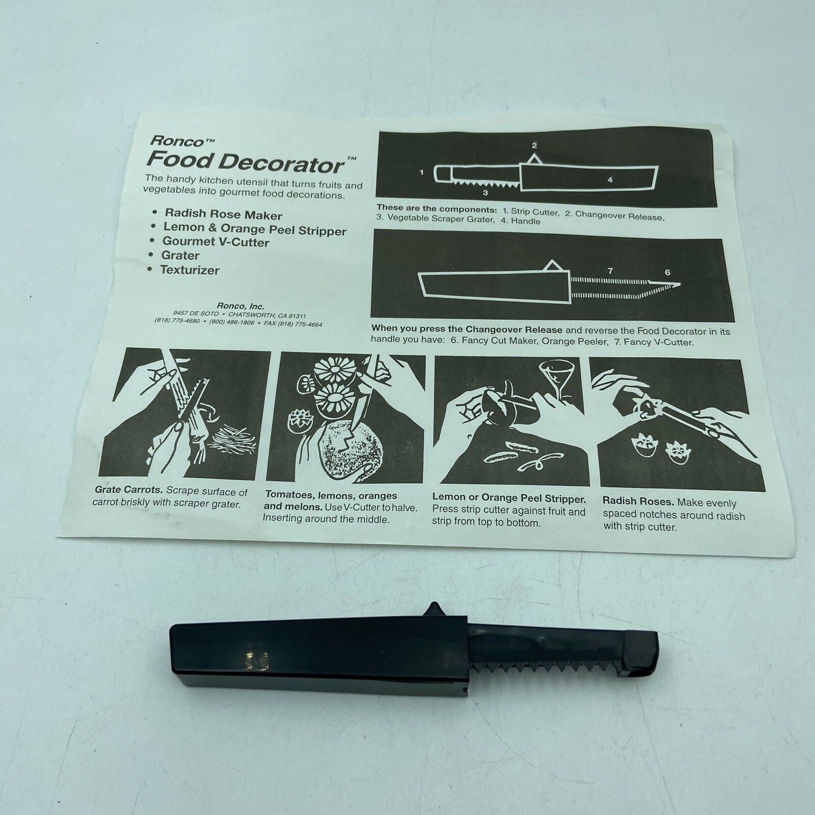 Ronco Food Decoration & Garnishing Knife As Seen On TV