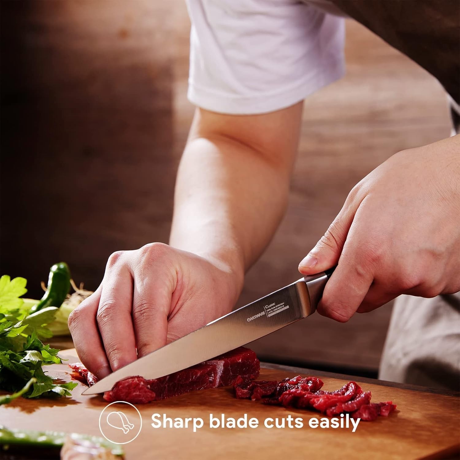 5.5-Inch Kitchen Utility Knife, German Stainless Steel, Full Tang, Paring Knife
