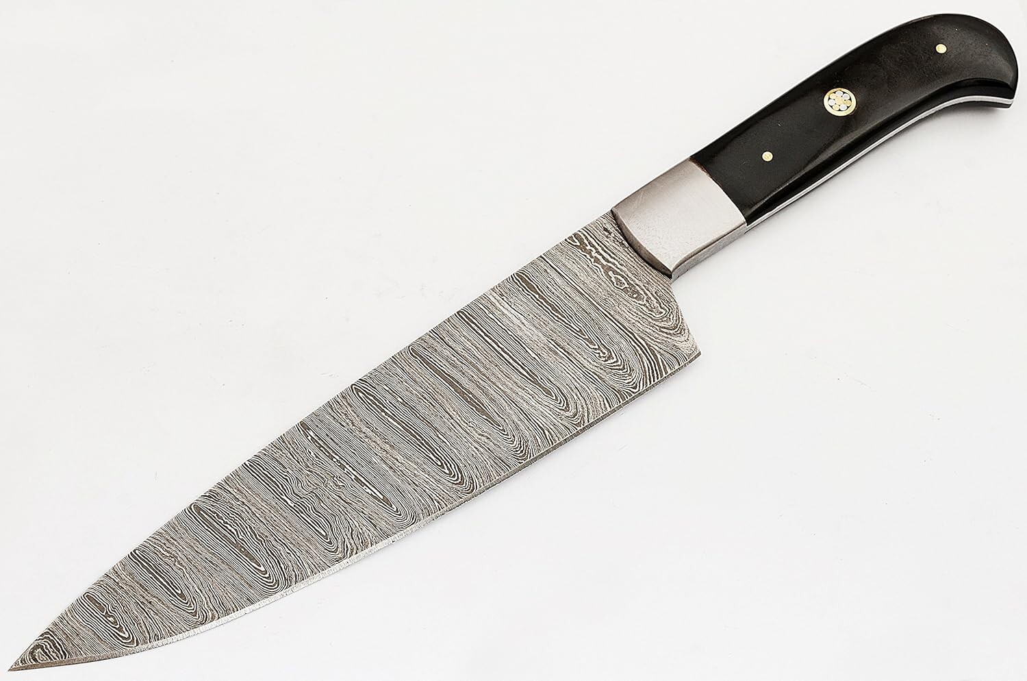 Custom Made Damascus Chef’s Kitchen Knife -Hand Forge Damascus Steel Blade NEW