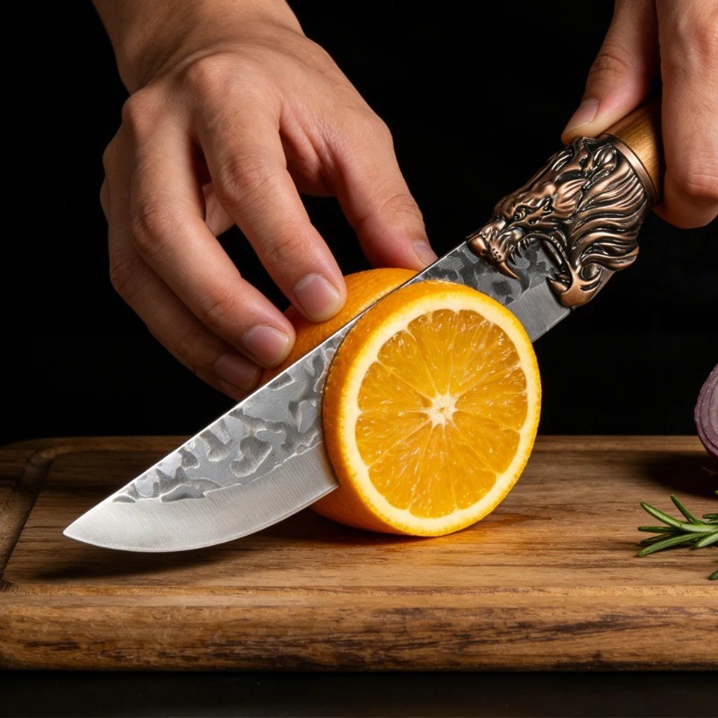 Forged Kitchen Knife Set with Scissors Sharp Chef Knives for Meat Vegetable