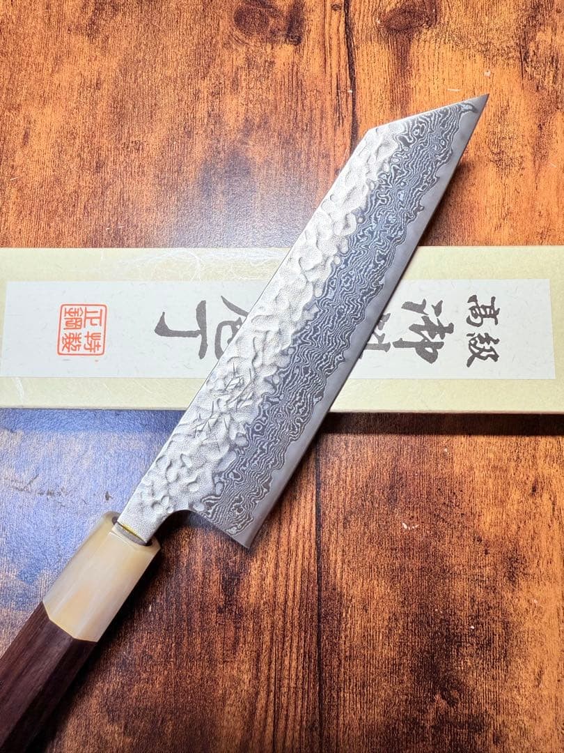 Sukematsu Kiritsuke Bunka Kitchen Knife AUS10 Damascus Steel Rosewood 190mm New