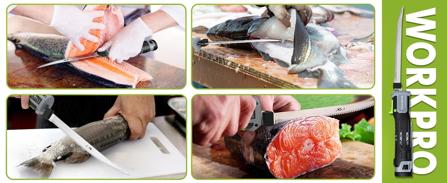 WORKPRO 12V Cordless Electric Fillet Knife w/2 Razor Blade Cordless Fillet Knife