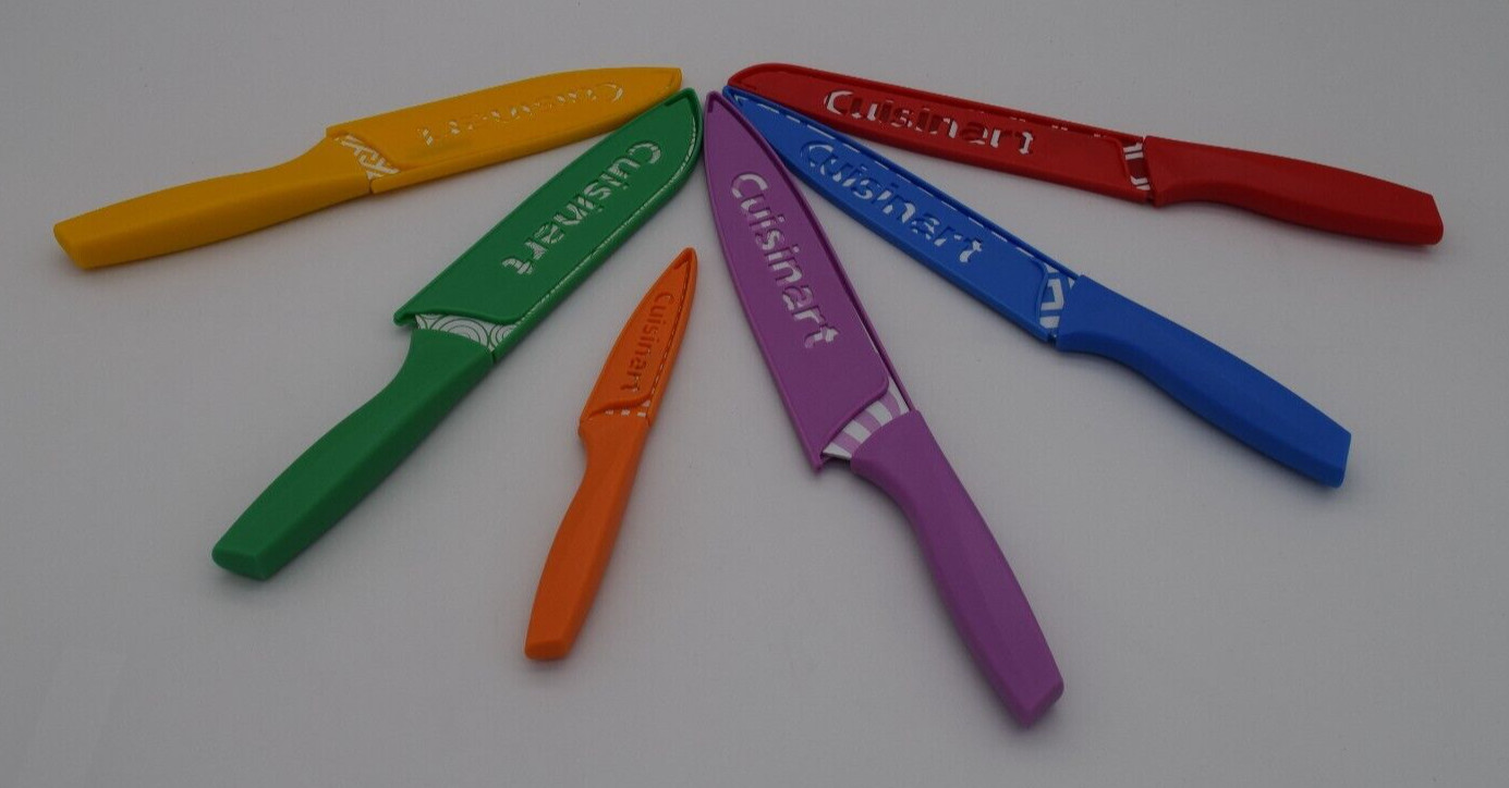 Cuisinart 12pc Stainless Steel, Ceramic, Color-Coded Knife Set with Blade Guards