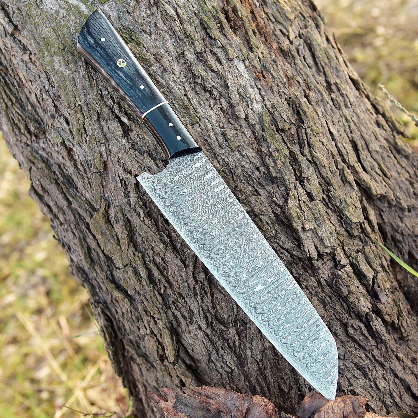 Fixed Damascus Blade Chef Knife Kitchen Cutlery Full Tang Bunka Japanese Chef
