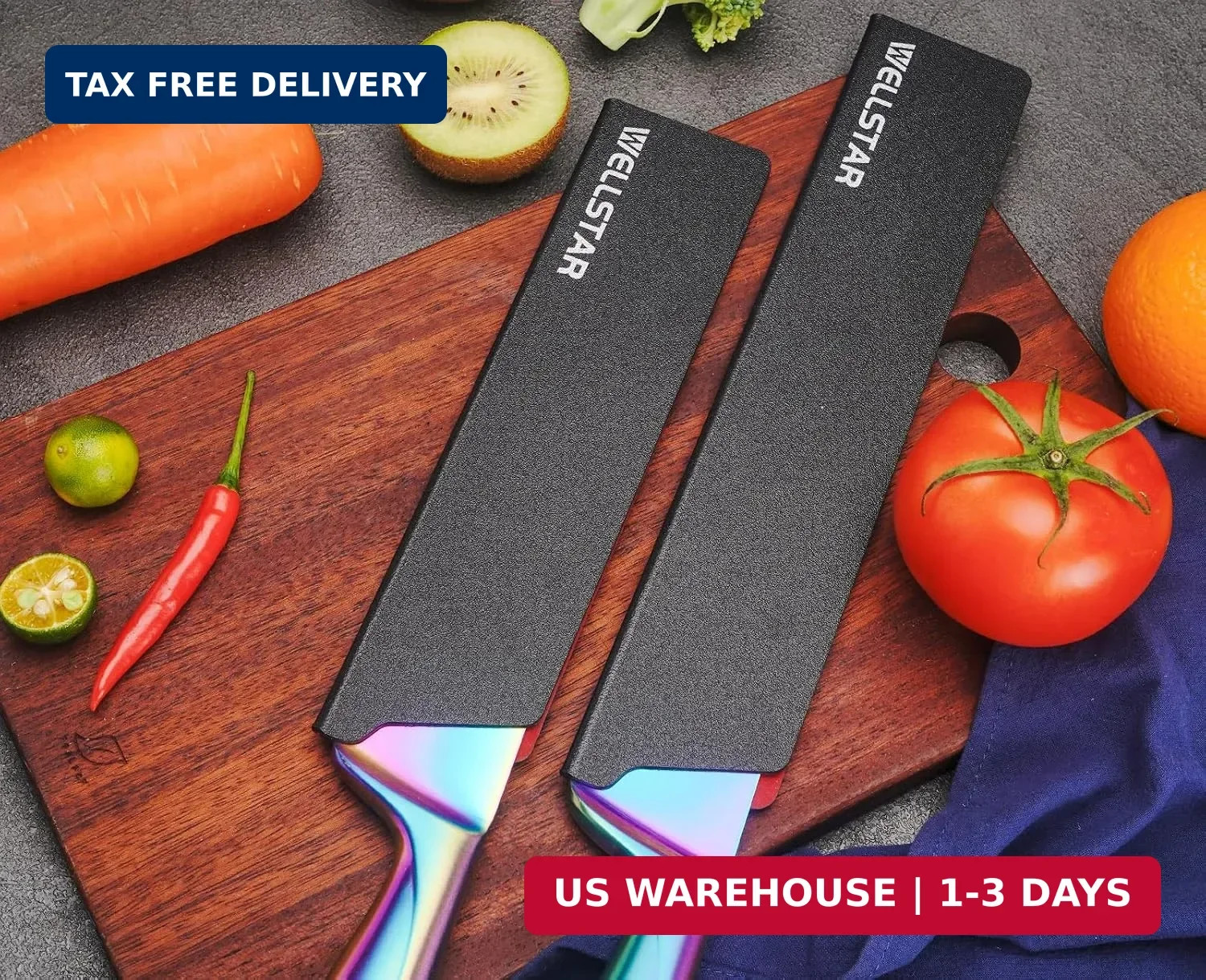 Knife Edge Guards Set, 2 Piece Universal Blade Covers, BPA Free ABS Protective B