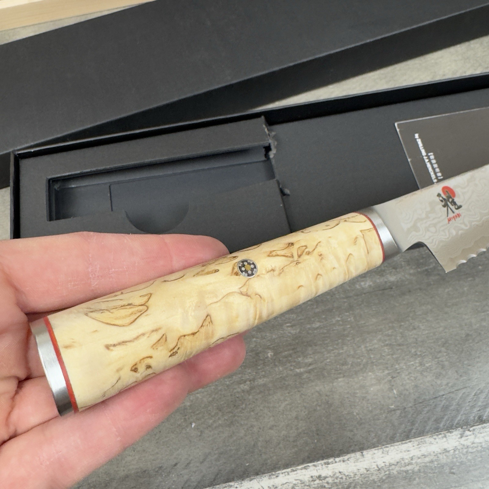 Williams Sonoma Miyabi Birchwood Bread Knife 9” Multicolor 34376-230 NIB