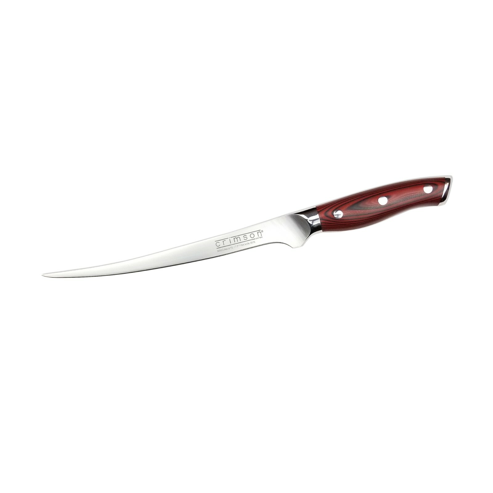 Ergo Chef CRIMSON Series 7.5 Inch Fish Fillet Knife German Stainless G10 Handle