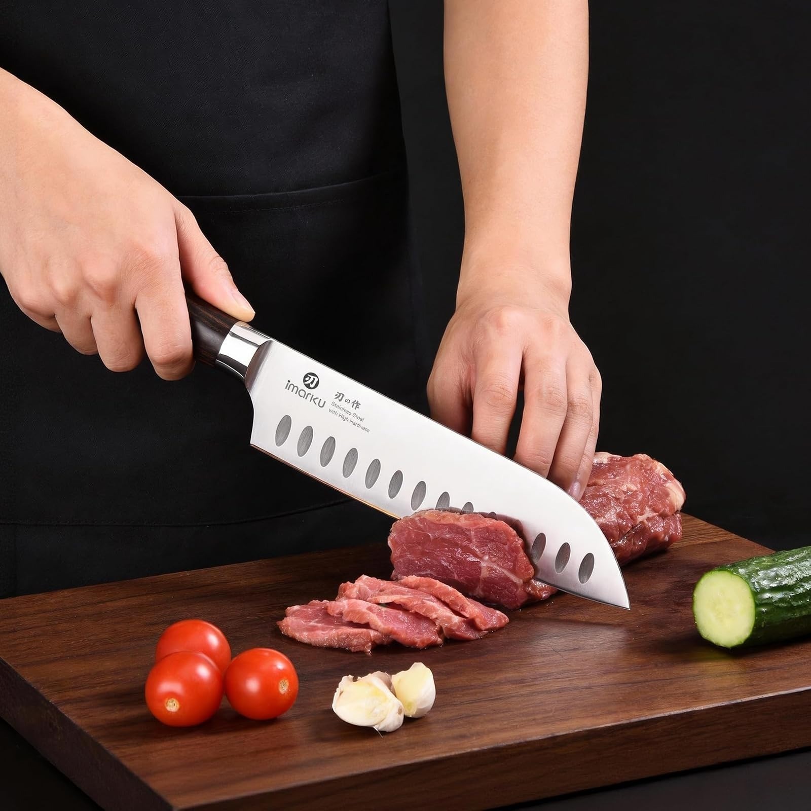 imarku 7 Inch Santoku Knife – High Carbon Stainless Steel Chef Knife