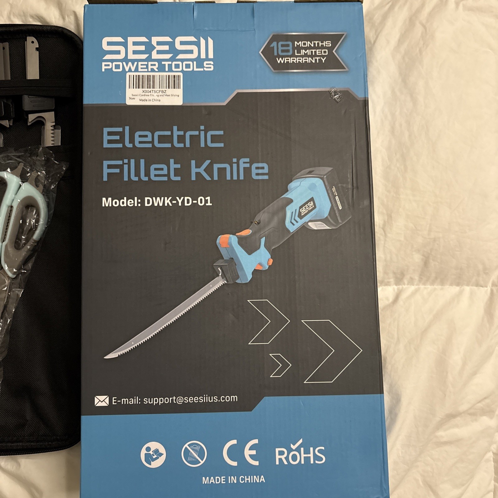 Cordless Electric Fillet Knife with 4 Blades, 100 Mins High Speed Filet Knife