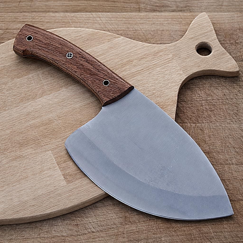 Handmade Cleaver Tuna Fish Knife Full Tang Butchering Cutting Filleting Small
