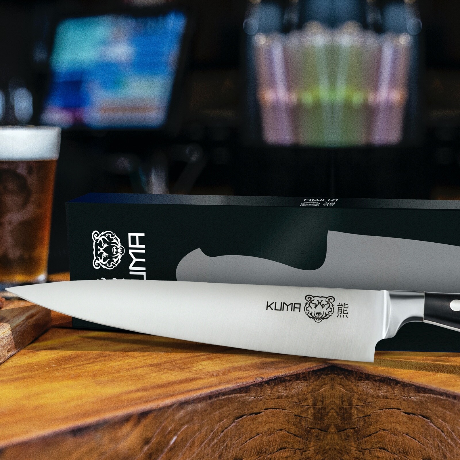 KUMA Multi Purpose Chef Knife – Pro Bolster Edition – RAZOR SHARP Kitchen Knife