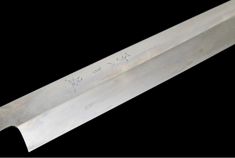 Nenohi Yanagiba Knife 300mm 11.8″ Honyaki Mizukagami White Steel Ebony Handle