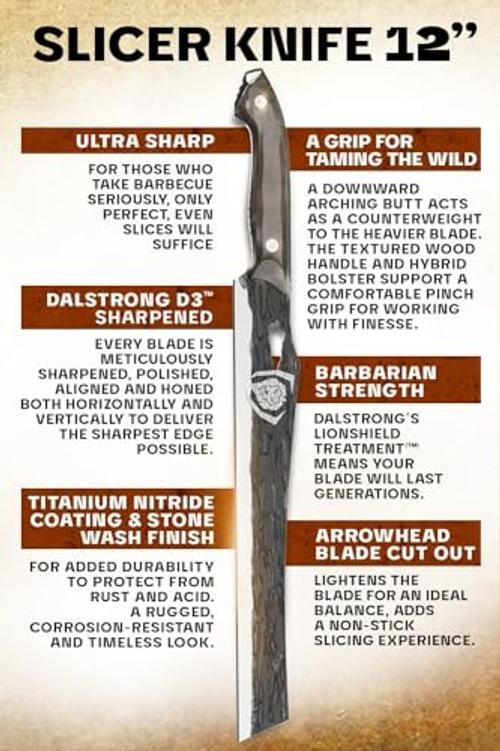 Slicing Knife – 12 inch Carving – Barbarian Series – Premium Swedish 12″