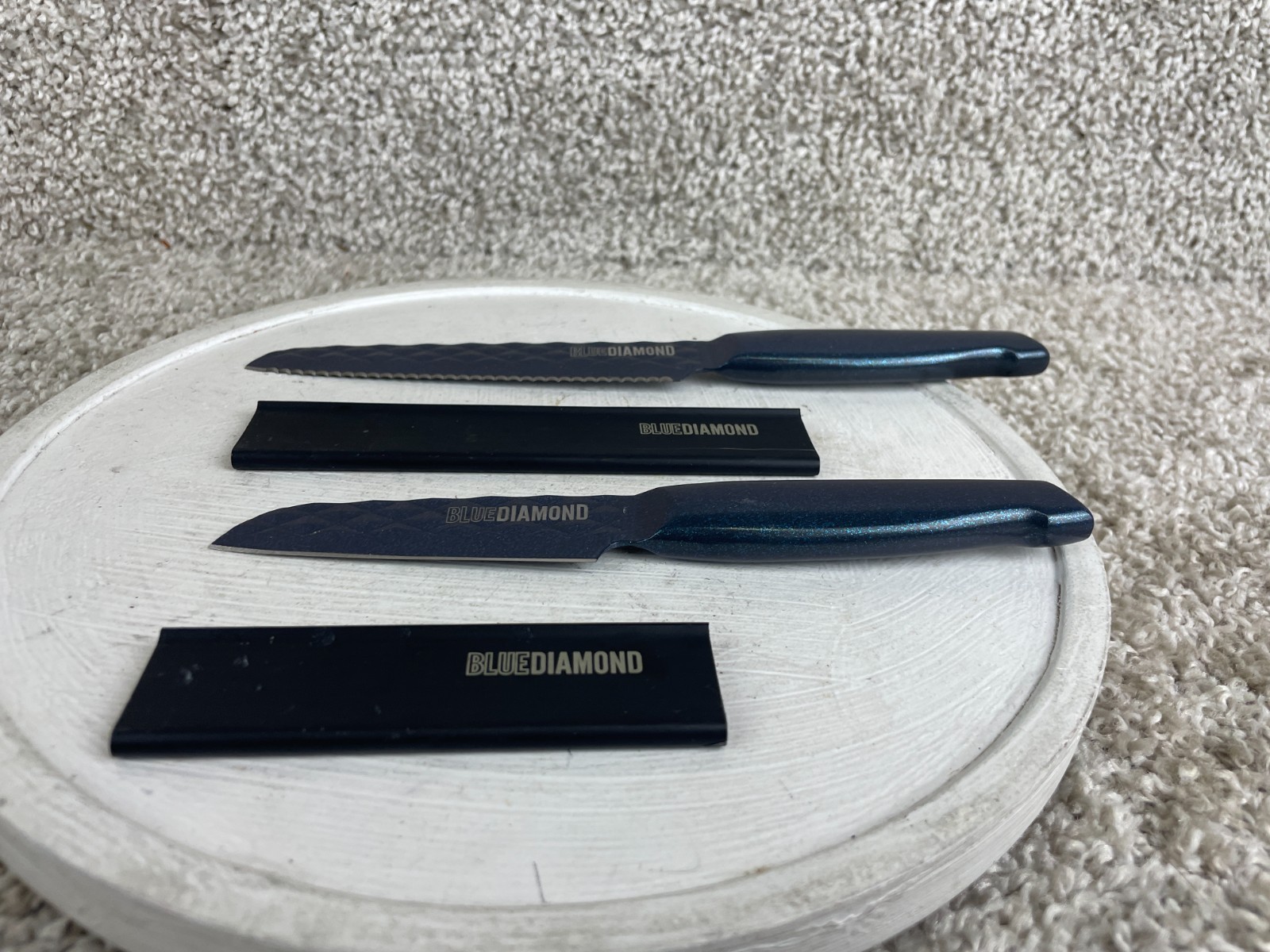 Lot of 2 Blue Diamond Sharp Stone Stainless Steel Non Stick Knife