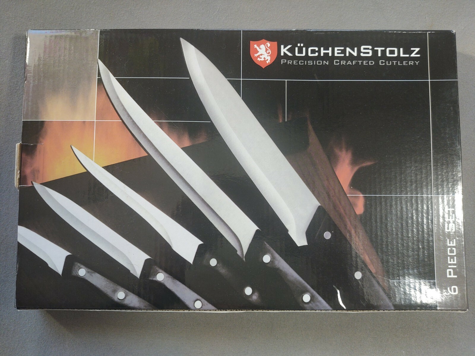 Kuchenstolz Precision Cutlery 6 Pc Knife Set w/ Sharpener and Cutting Board