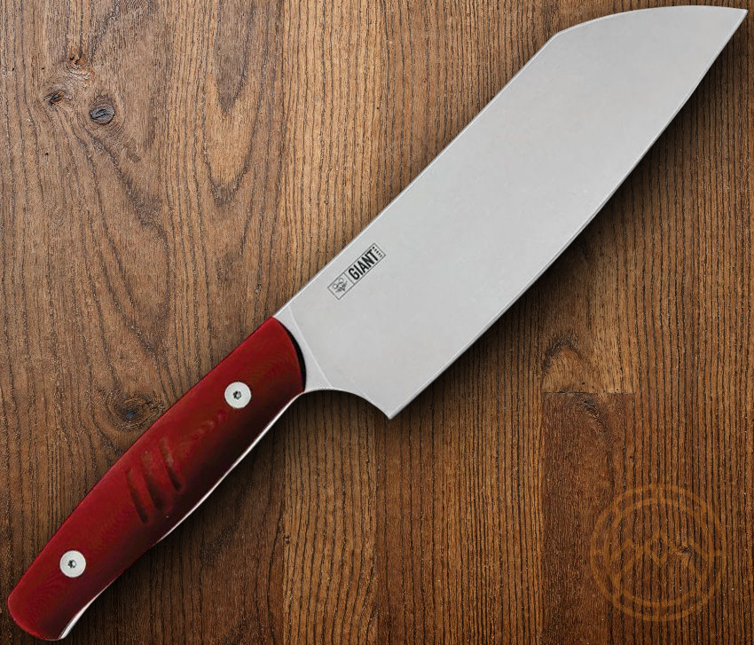 Giant Mouse Santoku Kitchen Knife 6.75″ Full Tang Nitro B Steel Blade G10 Handle