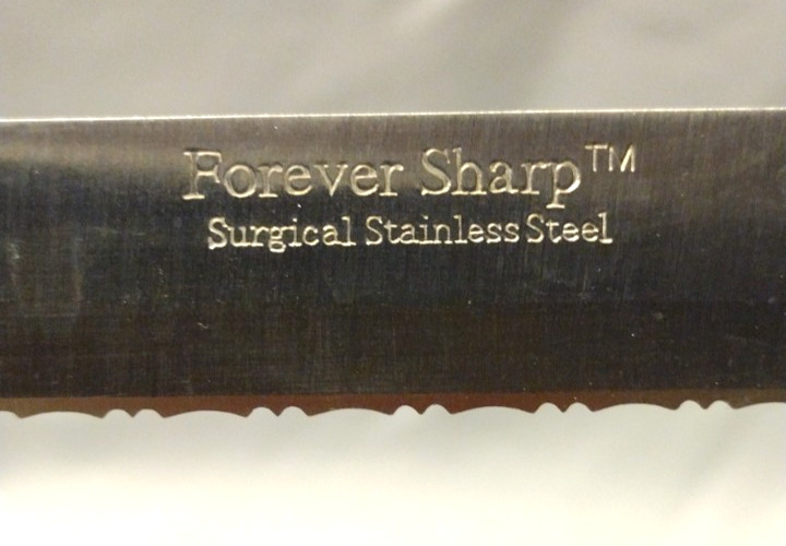 New Forever Sharp Knife Surgical Stainless Steel 8″ Serrated Blade AB