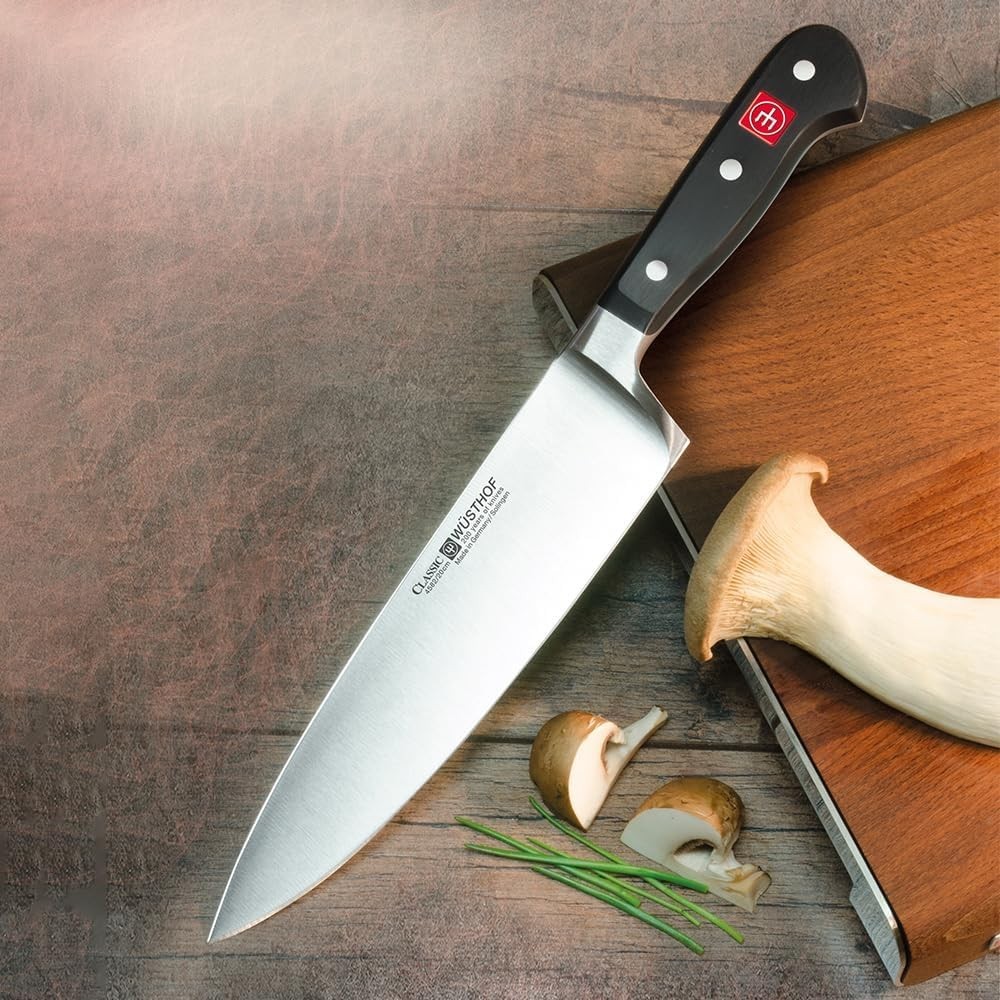 Chef Knife 8 Inch Stainless Steel Kitchen Utility Cutlery Black Handle