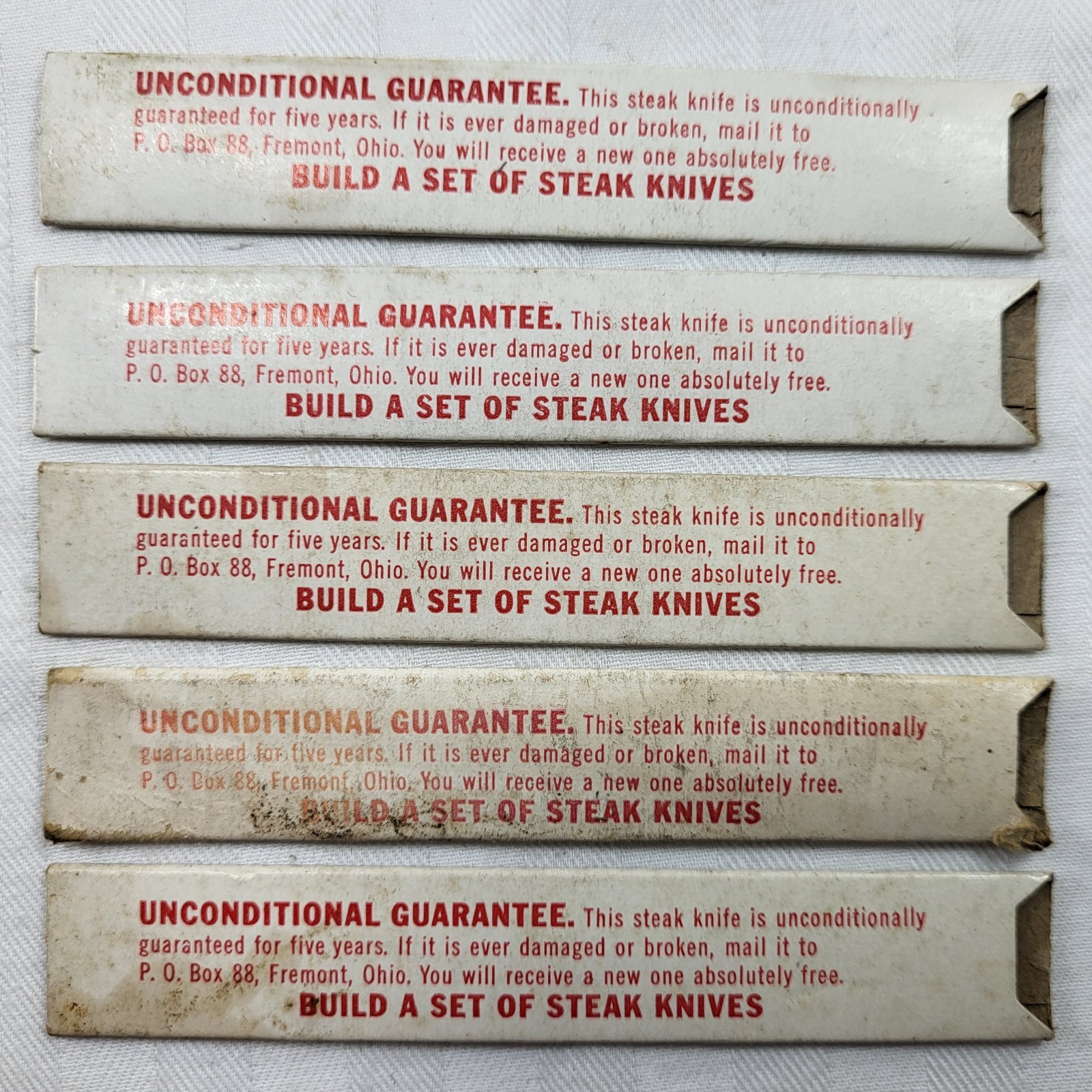 Quikut Build A Set of STEAK KNIVES Set of 6 Stainless Cream Plastic Handle Shell