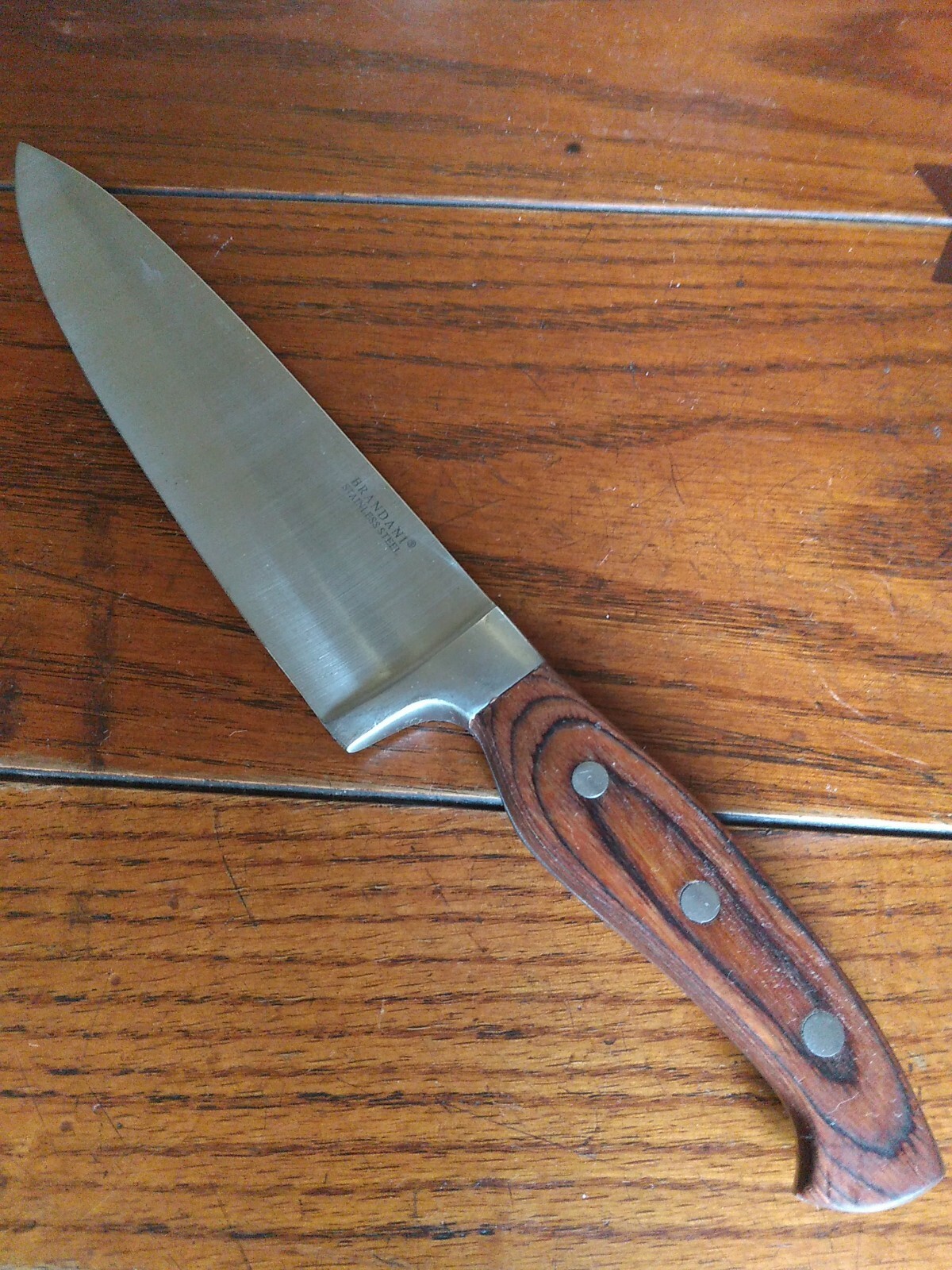 Brandani 8 Inch 3 Rivit Wood Handled Chefs Knife italy