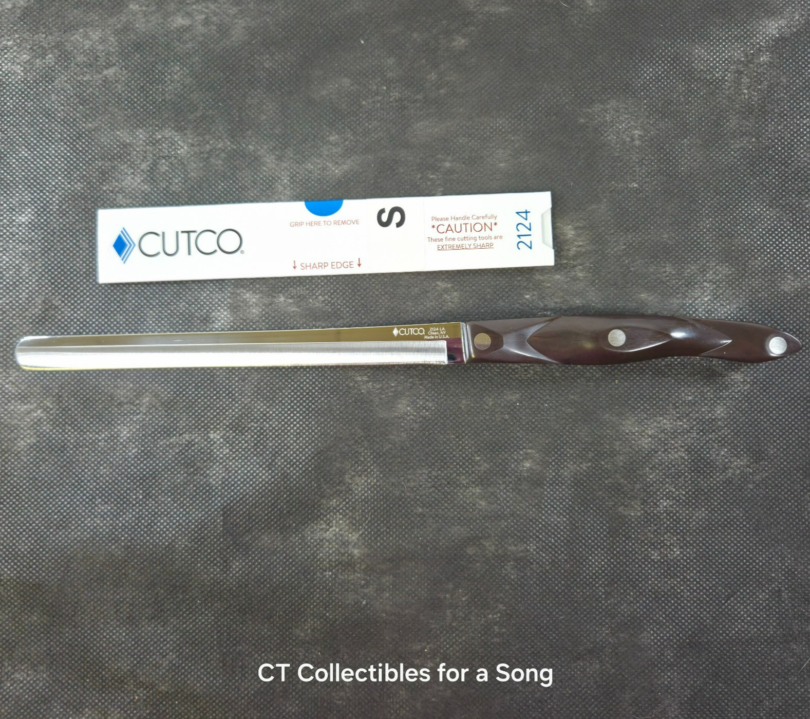 Cutco 2124 Petite Slicer Knife Straight Edge Smooth Brown Handle New Never Used