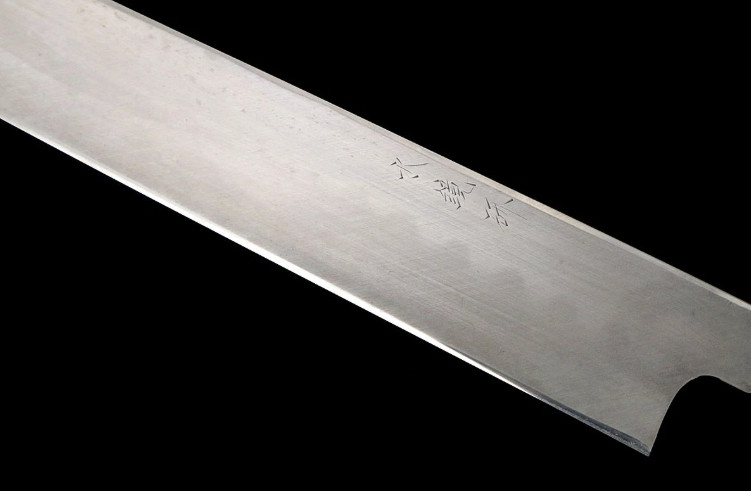Nenohi Yanagiba Knife 300mm 11.8″ Honyaki Mizukagami White Steel Ebony Handle