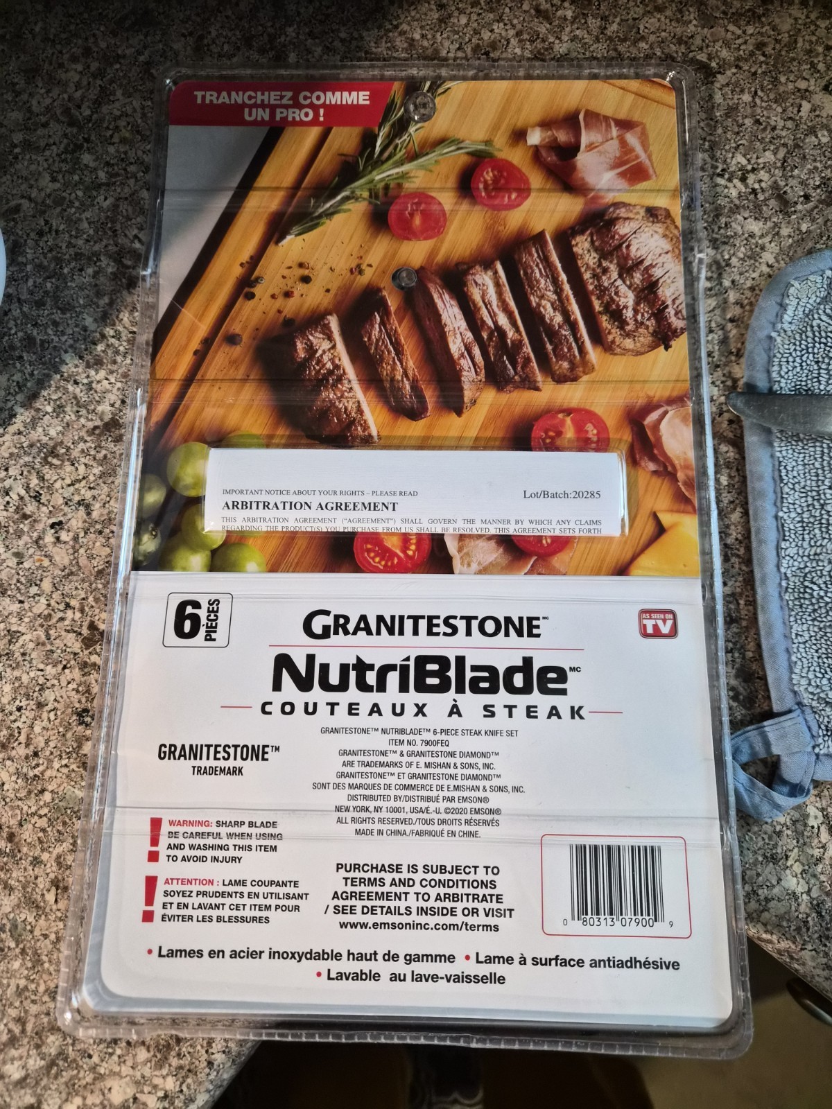 Granite Stone Steak Knife Set of 6, brand new in package.