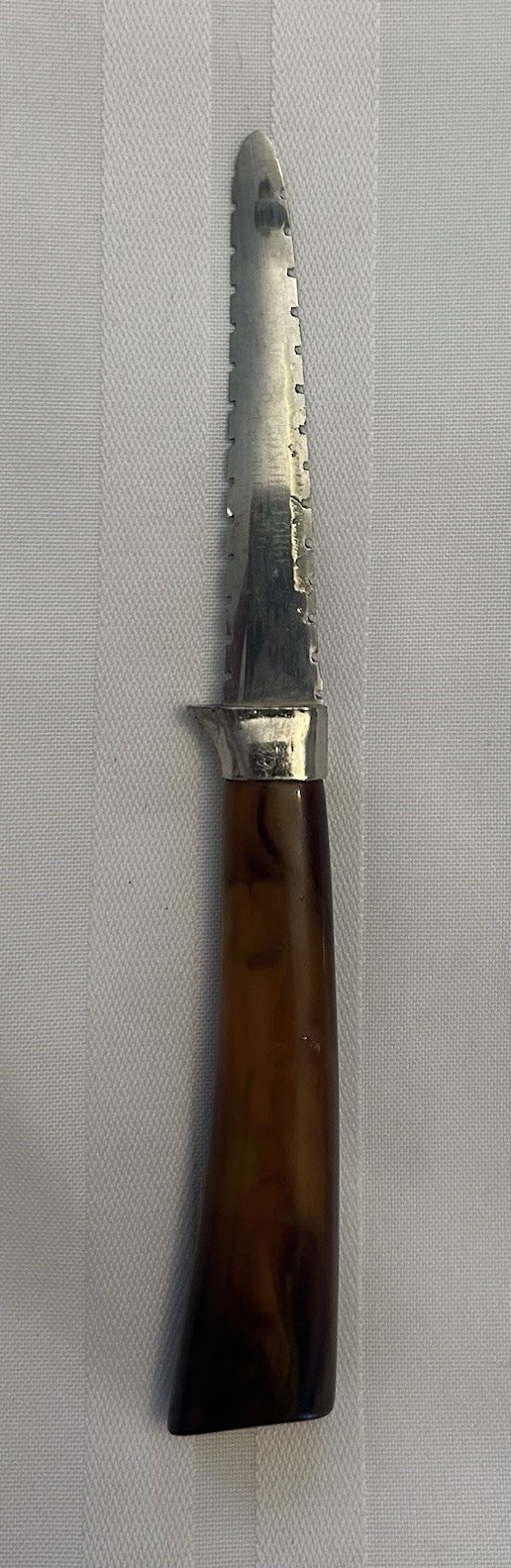 Frontier Forge Grapefruit Knife Double Serrated Stainless Bakelite Butterscotch