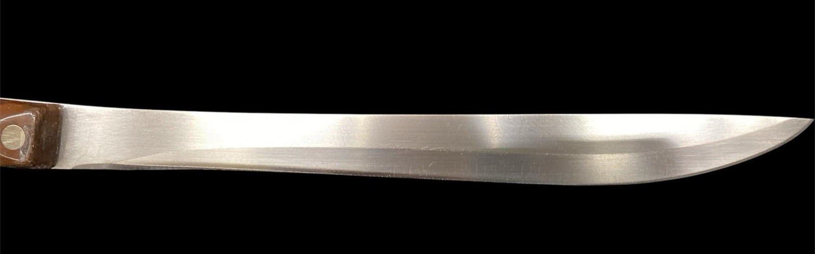 Vintage CUTCO 1723 Carver Knife 9″ Overall 14.5″ Blade Brown Swirl Handle