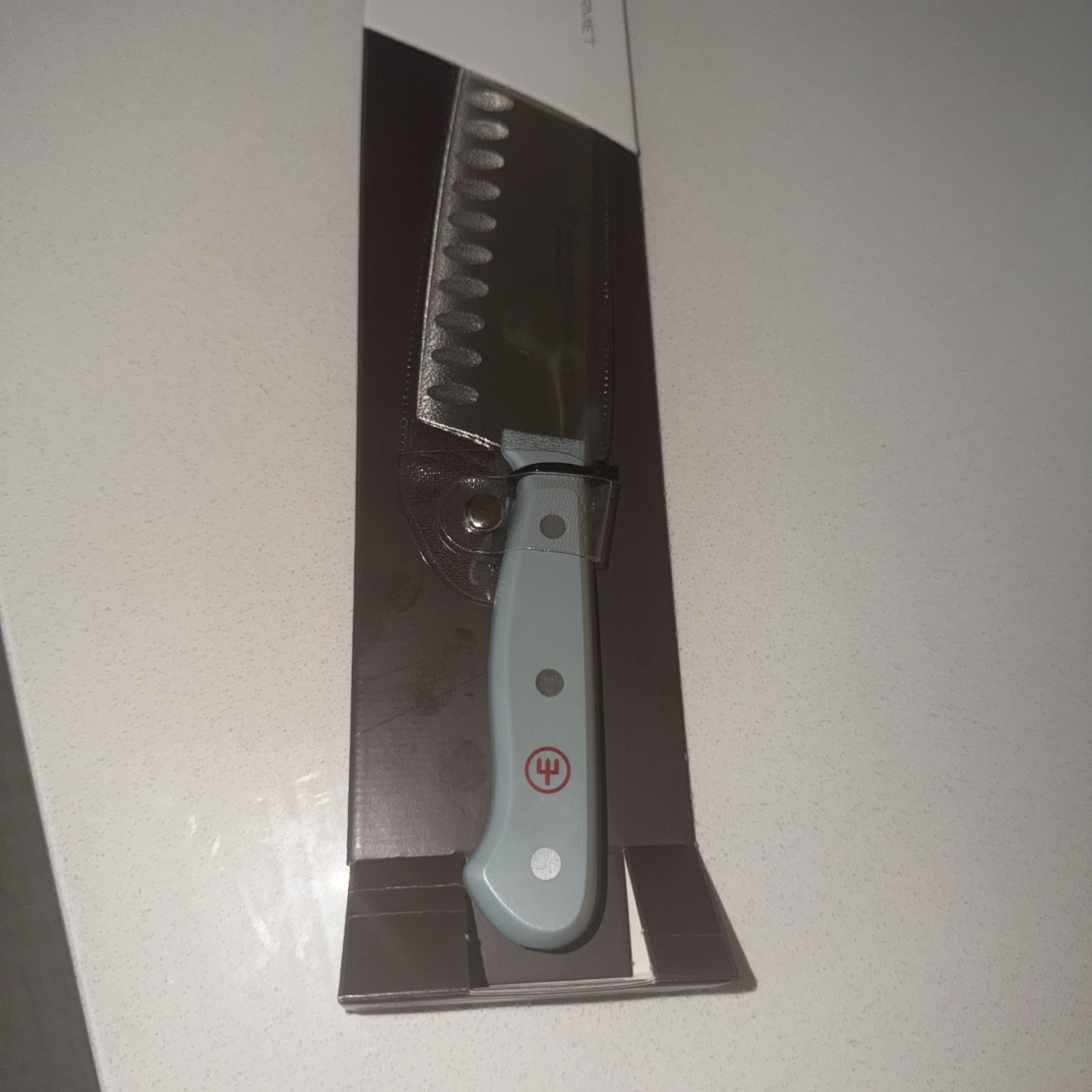 Wusthof Gourmet 7 inch Santoku Hollow Edge Chef’s Knife Blue