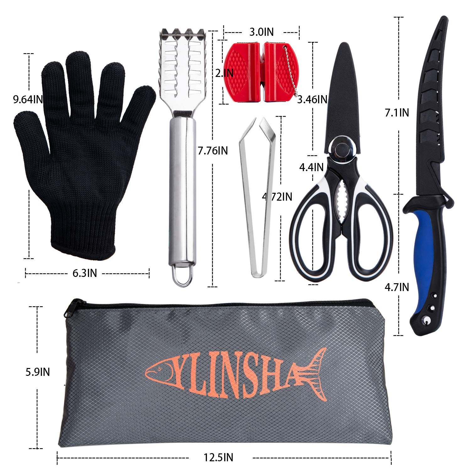 Fishing Knifefish Cleaning Kit 7 Pc Set Fish Knife Fish Scale Cleaning Brush Mul