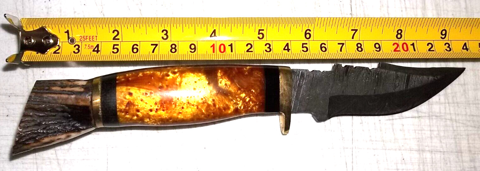 BEAUTIFUL CUSTOM HAND MADE DAMASCUS STEEL Knife by Don & Barbara Glatz -USA Made