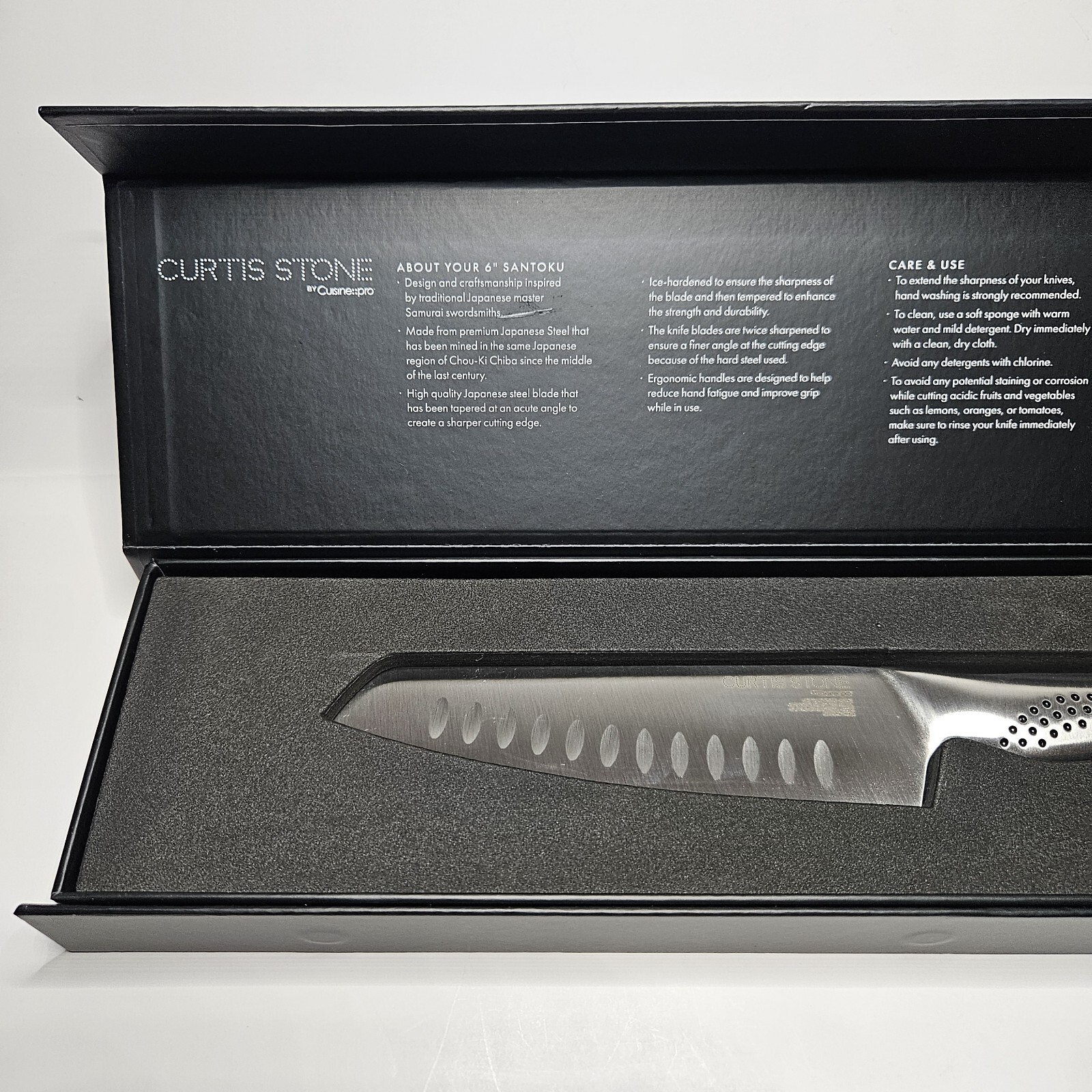Curtis Stone 6” Japanese Stainless Steel Santoku Professional Chef Kitchen Knife