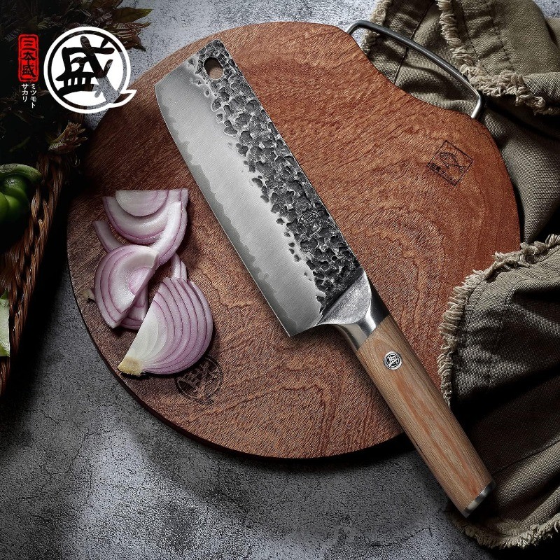 7-Inch Japanese Nakiri Knife, SKD-11 Steel | Wide 2mm Nakiri blade for vegetable