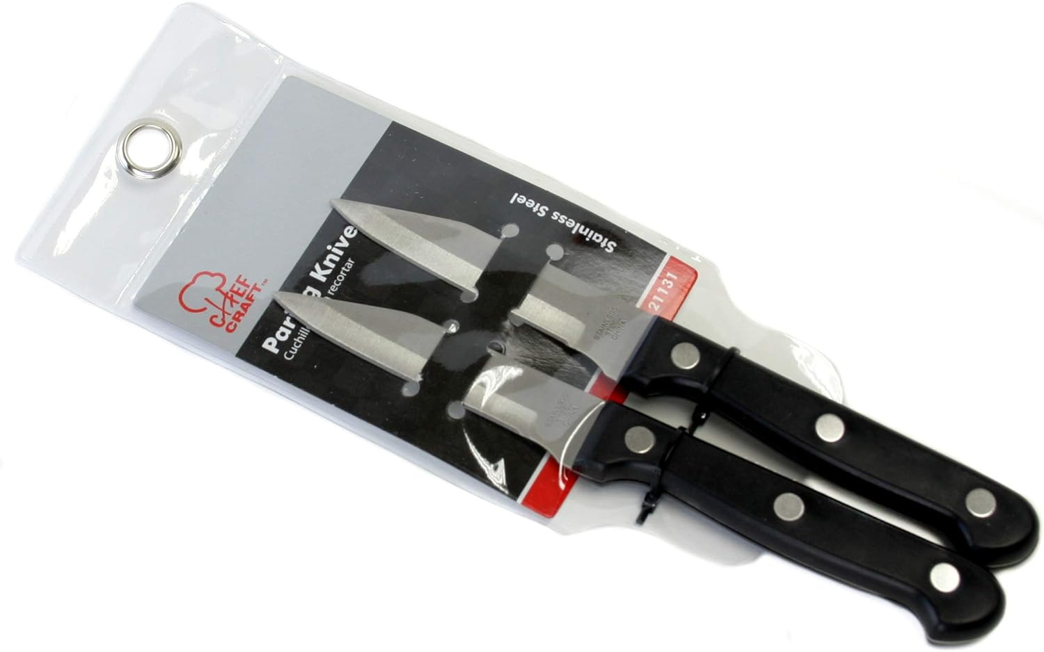 Chef Craft Select Paring Knives Set 2pc Stainless Steel Kitchen Peeling Knife